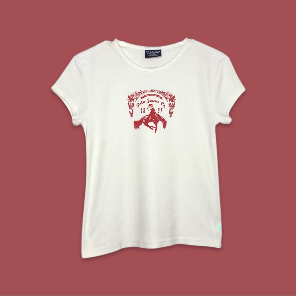 Vintage White Polo Ralph Lauren Tee